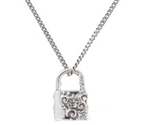 Small Arabesque Padlock charm necklace