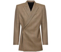 Wool blend double breasted blazer