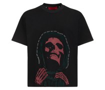 T-SHIRT AUS BAUMWOLLE MIT SCHÄDELDRUCK