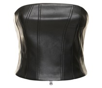 Strapless faux leather bustier