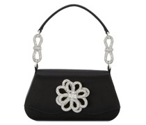Medium Tasche aus Satin mit Blumenmotiv