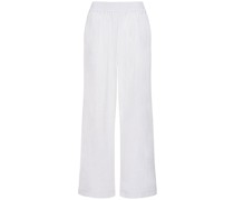 HOSE AUS STRETCH-LEINEN MIT WEITEM BEIN
