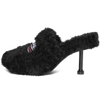 80mm hohe Mules aus Kunstshearling
