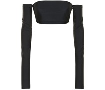 Glänzendes Lycra-Crop-Top „Lexi“