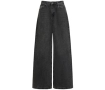 Wide cotton denim jeans