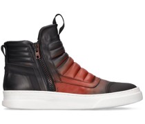 Hohe Sneakers aus Nappaleder mit Zipper