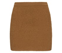 Stretch cotton knit mini skirt