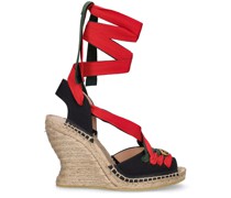 95mm Espadrille-Wedges aus Baumwolle „Berenice“