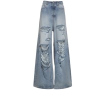 JEANS AUS BAUMWOLLDENIM IM DESTROYED-LOOK