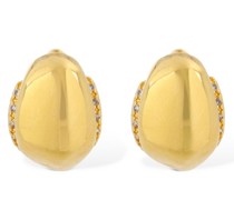 Pebble crystal Huggie earrings
