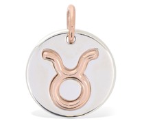 9kt Stier-Anhänger aus Rotgold und Silber
