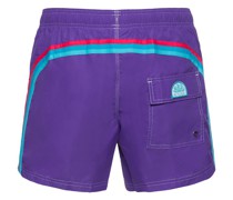 Stretch waist logo nylon swim shorts