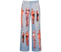 Jeans aus Baumwolldenim mit Druck
