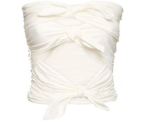 The Alexi self-tie strapless viscose top