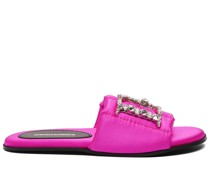 10mm hohe Satin-Sandalen