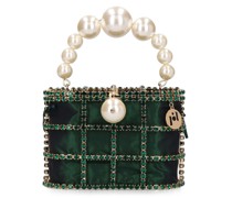 TASCHE MIT PERLENIMTAT UND KRISTALLEN 'HOLLI'