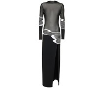 Langes Kleid aus Baumwollstrick