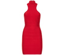 Minikleid aus Stretch-Strickripp