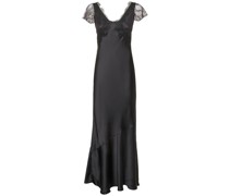 Korsett-Midikleid aus Seidencharmeuse