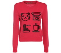 Pullover aus Wollmischung mit Intarsien