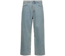 Jeans aus Baumwolldenim mit weitem Bein