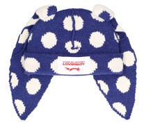 BEANIEMÜTZE AUS WOLLMISCHSTRICK „POLKADOT RABBIT“