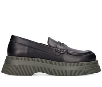 55mm hohe Loafers aus Leder