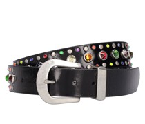 3,5cm Ledergürtel mit Nieten „Rainbow“