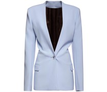 Kragenloser Blazer aus Technokrepp „Thelma“