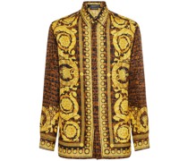 Langärmeliges Hemd aus Seide mit Barocco-Muster