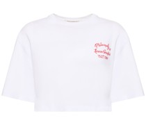 Kurzes T-Shirt aus Baumwolle mit Logo