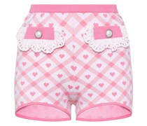Kurze Jacquard-Shorts mit Herzkaromuster