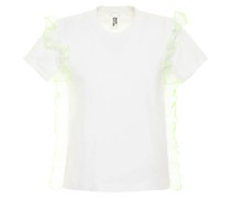 BAUMWOLL- UND ORGANZA-RÜSCHEN-T-SHIRT