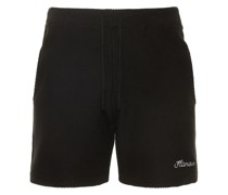 STRICK-SHORTS AUS BAUMWOLLMISCHUNG