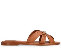 10mm hohe Sandalen aus Leder „Prisma Slide“