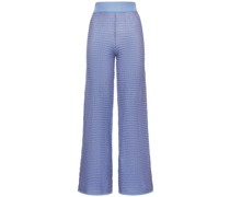 GERADE GESCHNITTENE HOSE AUS METALLISCHEM STRICK
