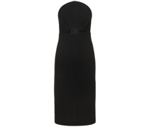 Strapless wool crepe MIDIKLEID