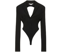 Blazer-Body aus Viskosejersey mit offenem Rücken