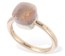 18kt Goldring mit Rosenquarz „Nudo Petit“