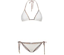 BEDRUCKTER TRIANGEL-BIKINI AUS NYLON MIT KAROS
