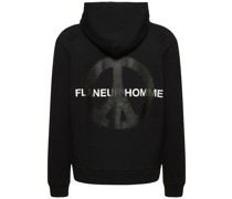 Hoodie aus Baumwolle mit Peace-Logo