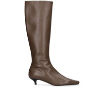 50mm hohe Stiefel aus Leder & Wildleder „The Slim“