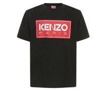 T-SHIRT AUS BAUMWOLLJERSEY MIT LOGODRUCK