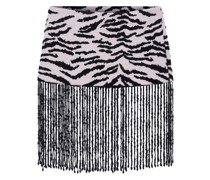 Zebra jacquard cotton blend mini skirt