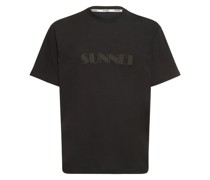 T-SHIRT AUS BAUMWOLLJERSEY MIT LOGODRUCK