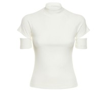 Cutout stretch jersey t-shirt