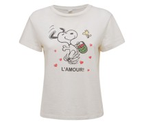 T-SHIRT AUS BAUMWOLLJERSEY MIT SNOOPY-DRUCK