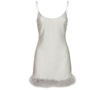 Minikleid aus Lurex mit Federn „Laure“