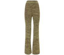 Gerade Hose mit geripptem Strick