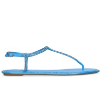 10mm Zehenstegsandalen aus Satin mit Kristallen